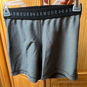 Under Armour Black and Gray Compression Shorts
